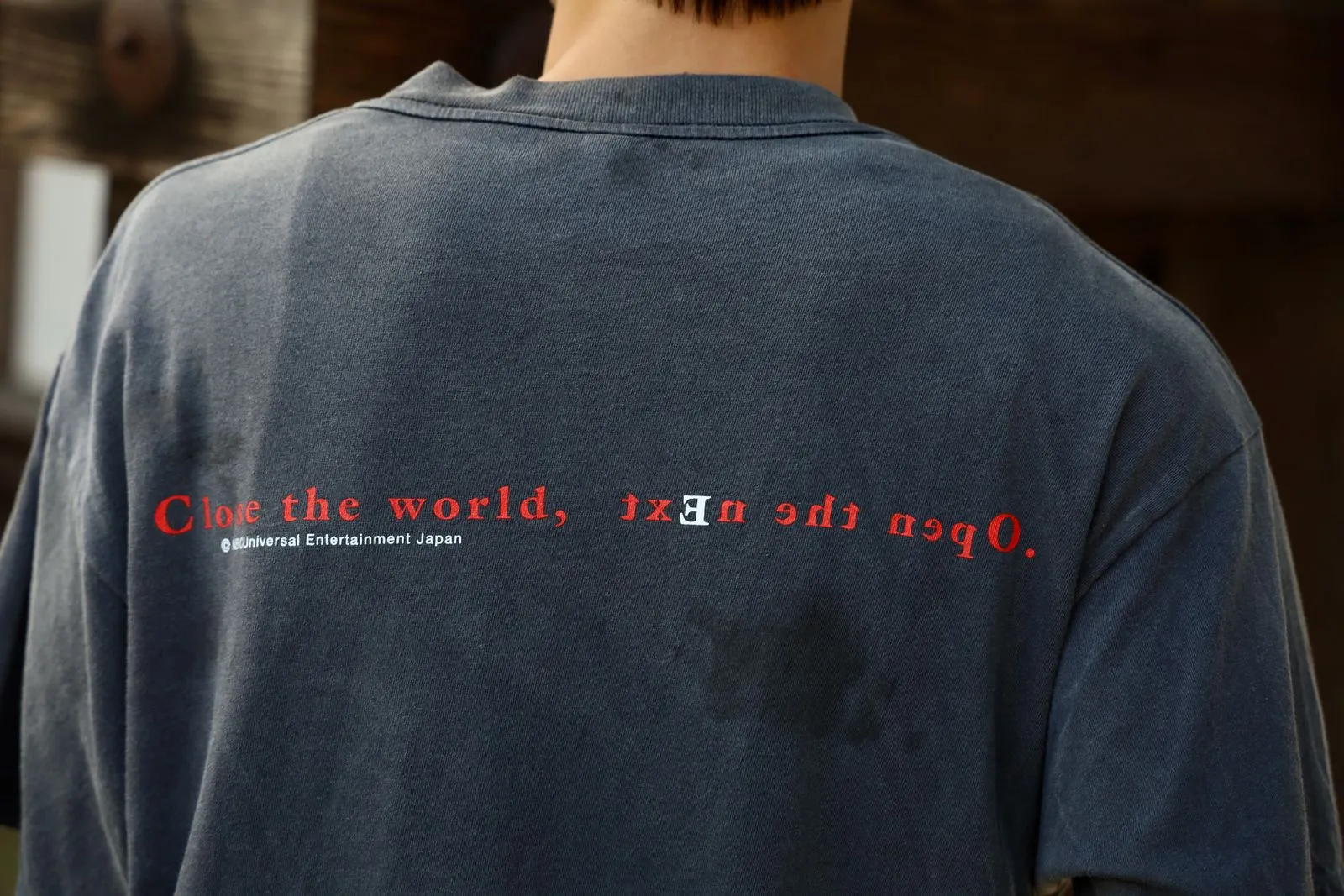 SAINT Mxxxxxx × serial experiments lain × GEEKS RULE GS_SS TEE/LAIN/BLK Sci-fi anime <Lingyin> co-branded ringing tone distressed short-sleeves Washed black S-XL Super rich and delicate printing technology perfectly shows the authentic details Customized co-branded accessories The real correct version Ready-made clothes Assute dyeing Washed to make old Maliu water faded